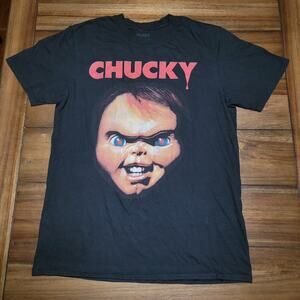Chucky Black Unisex Tee Big Smile - Size Medium